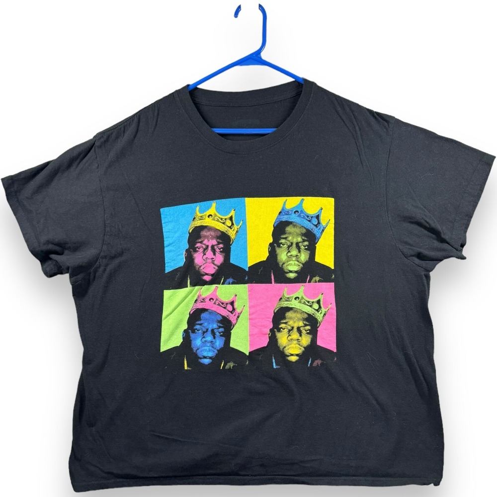 Notorious BIG Pop Art Graphic T-Shirt Black Mens XL Rap Hip-Hop Biggie Smalls